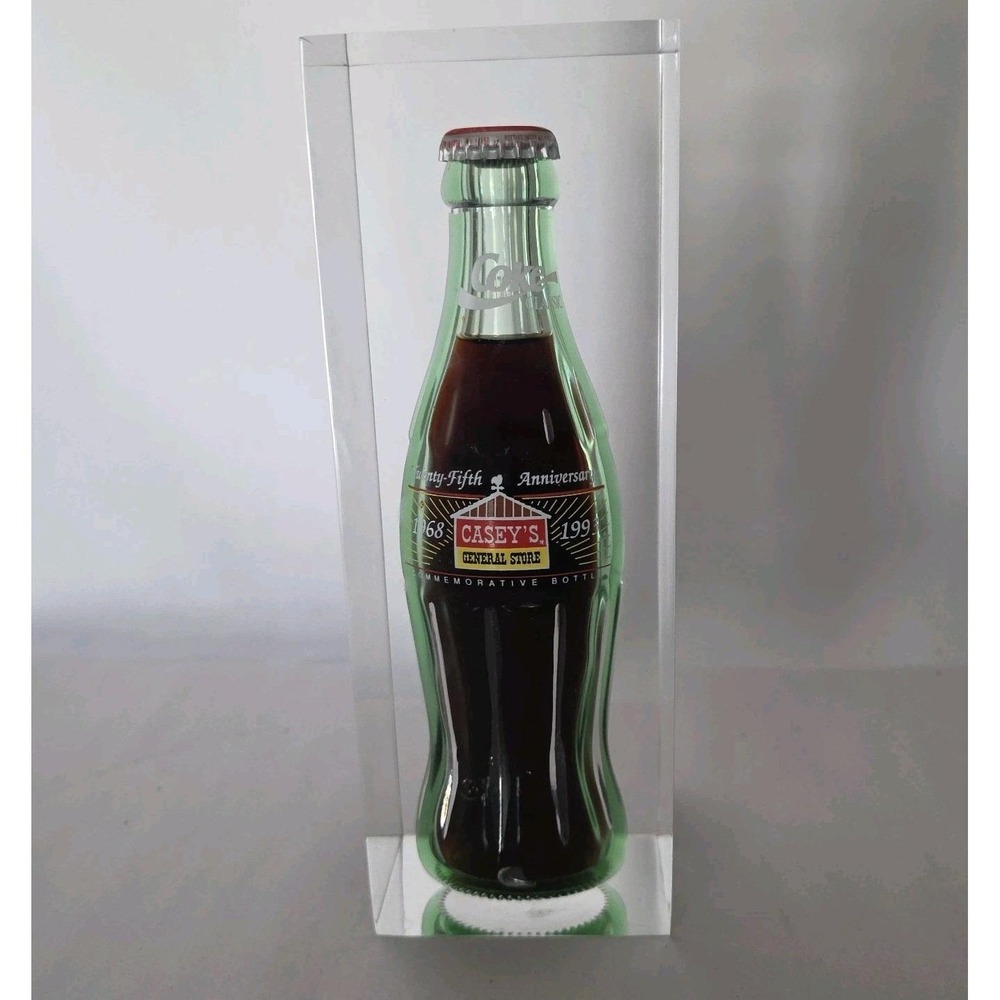 1968-1993 Coke Classic Caseys General Store 25th Anniversary 8 Oz In Lucite RARE